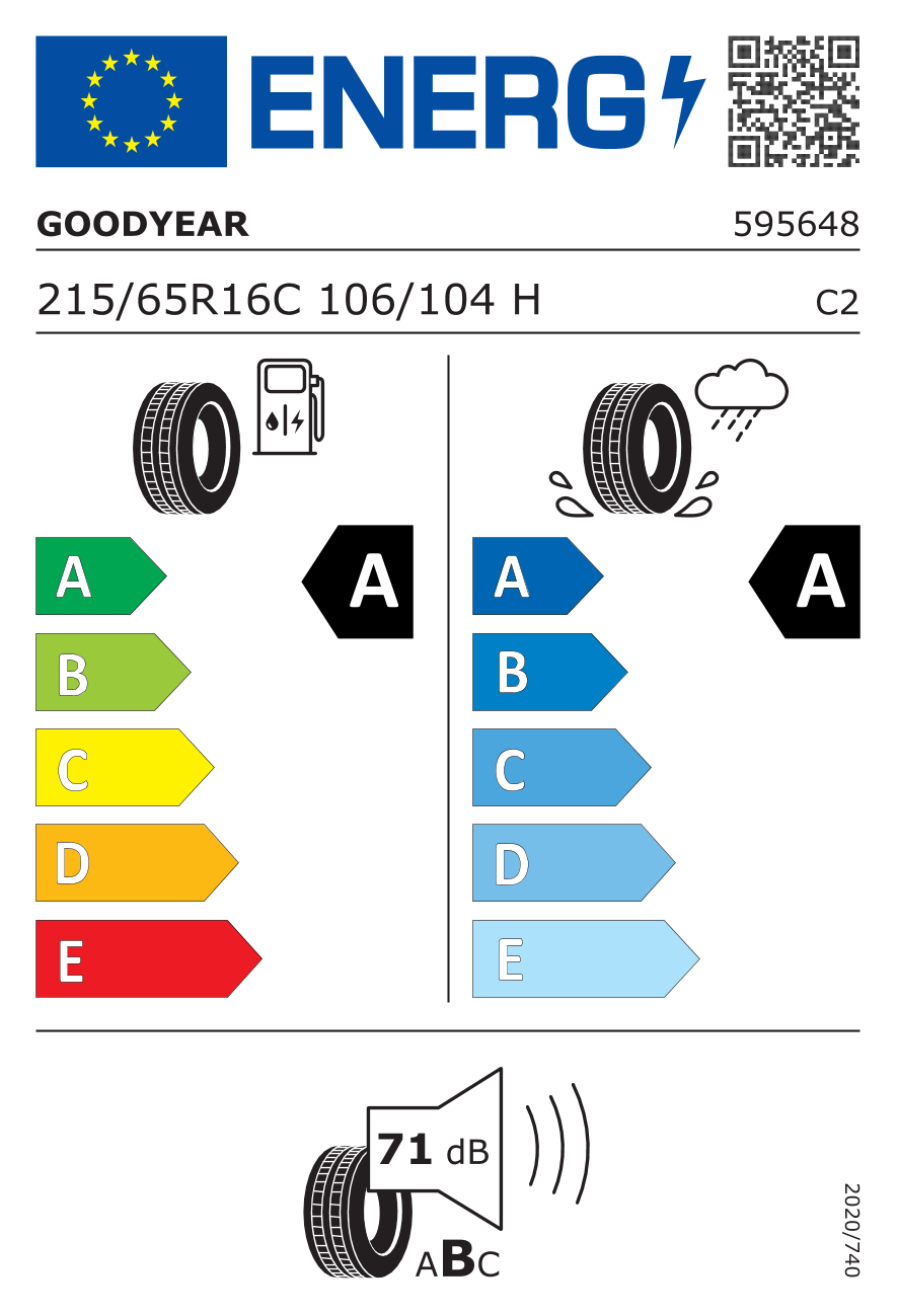 Image of tyre specifications with eprel code 1997431