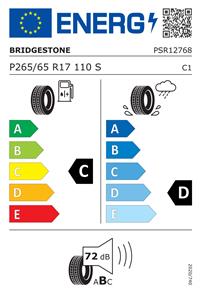 Efficiency label - BRIDGESTONE, DUELER H/T 840 P265/65 R17